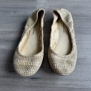 Lucky Brand Women's Emmie ballet - woven straw/rattan/raffia - size 9.5